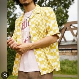 Urban Outfitters Mens Checkered Shirt - Short Sleeve‎ Button Up cotton linen Med